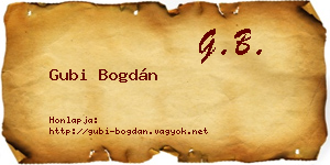 Gubi Bogdán névjegykártya